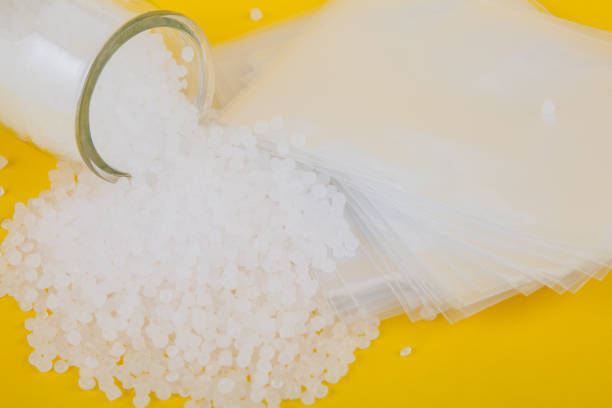 istock Recycled Low Density Polyethylene. Plastic white pellets. Polymer beads. LDPE Recycled 1180251596
