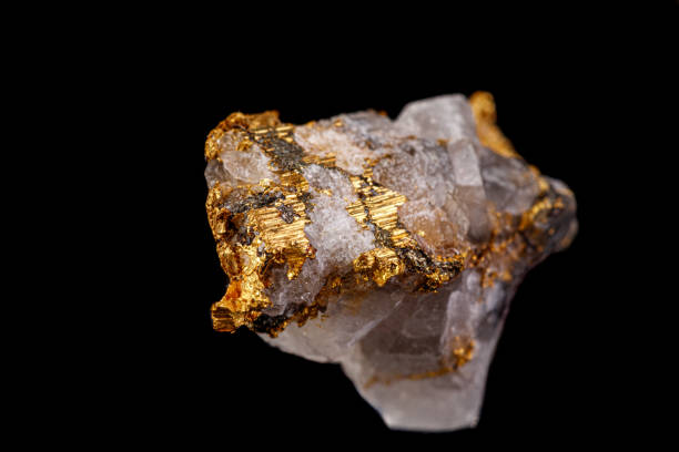 istock macro mineral stone gold in the rock on a black background 1180253511