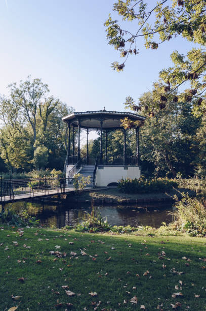 istock vertical image of closed for public use  pavilion at Vondelpark in Amstedam 1180257238