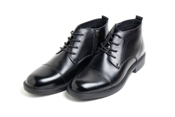 istock leather black men's shoes on a white background 1180257301