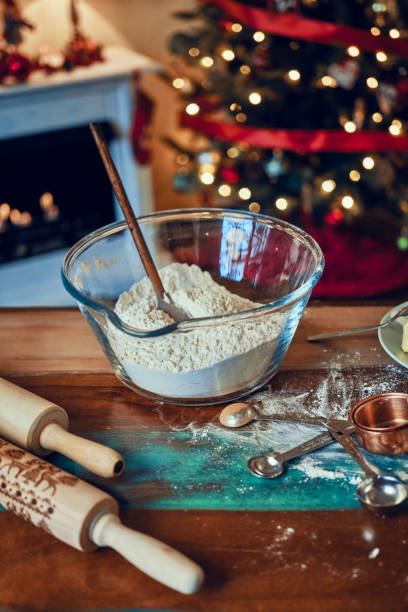 istock Preparing Christmas Cookies in Decorated Home Atmosphere 1180257931