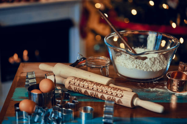 istock Preparing Christmas Cookies in Decorated Home Atmosphere 1180257947