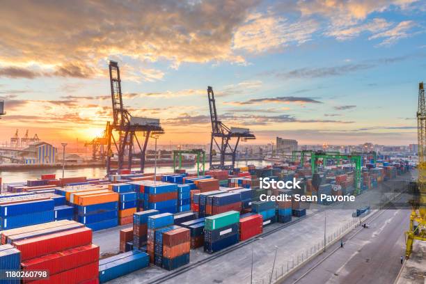 Industrial Shipping Port In Morocco Stock Photo - Download Image Now - Africa, Freight Transportation, Commercial Dock