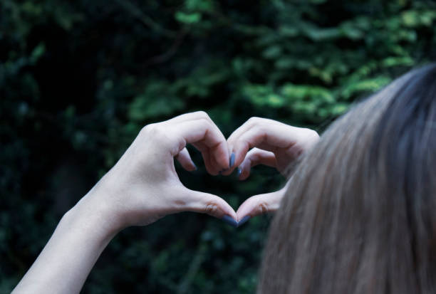 istock Female hands heart shape on isolated nature background 1180265205