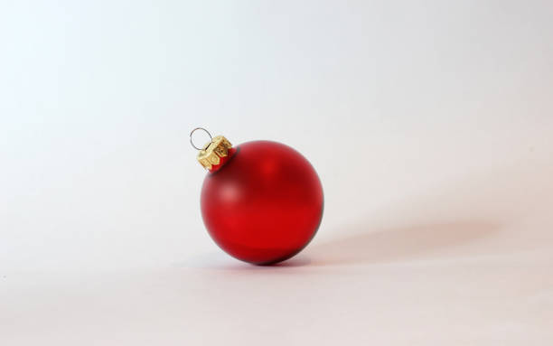 istock Red christmas ball over white background, isolated 1180267894