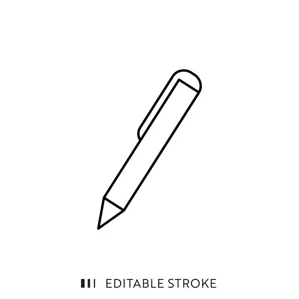 Vector illustration of Pen Icon with Editable Stroke and Pixel Perfect.