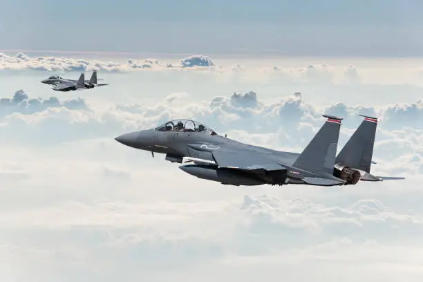 F-15 Eagles in Flight