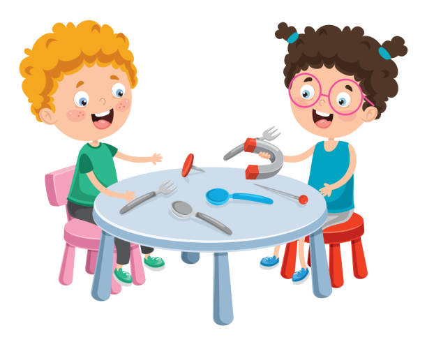 Student Using Magnet 650+ Child Magnets Stock Illustrations, Royalty-Free Vector Graphics ...