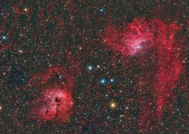 istock IC 405 Flaming Star nebula and IC 410 nebula 1180271187