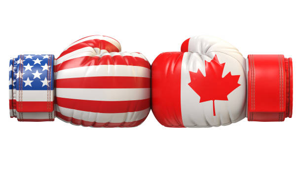 istock USA against Canadian boxing glove 1180272336