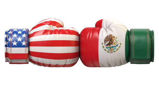 istock USA against Mexican boxing glove 1180273319