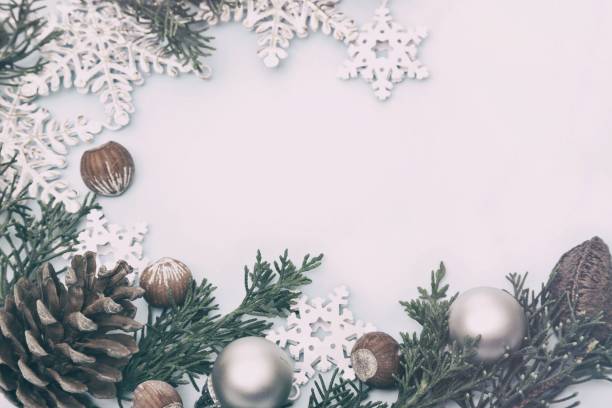 istock Christmas decoration with pine cones branches and Christmas stars 1180277144