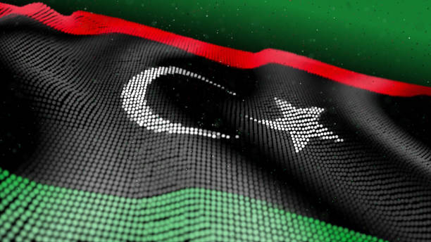 istock 3D illustration Abstract Glowing Particle Wavy surface with  United Arab Emirates flag texture 8K Background 1180277931