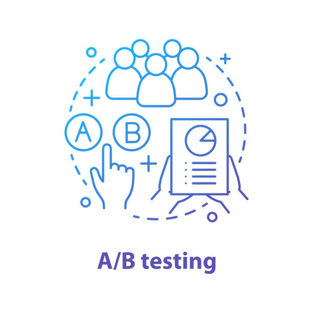 ilustrações de stock, clip art, desenhos animados e ícones de a/b testing concept icon - measuring ideas power industry