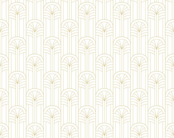 Vector Art Deco Pattern. Seamless Abstract Background. Geometric Vintage Style Texture. Seamless Art Deco Pattern. Vintage geometric minimalistic background. Abstract Luxury Illustration. art deco style stock illustrations