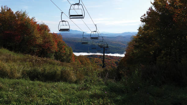istock Chair lift line against beautiful mountain background 1180282581