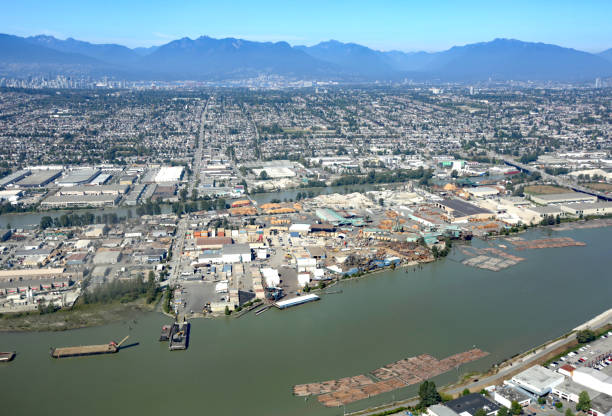 istock Aerial View of Fraser River and Vancouver, Canada 1180283067