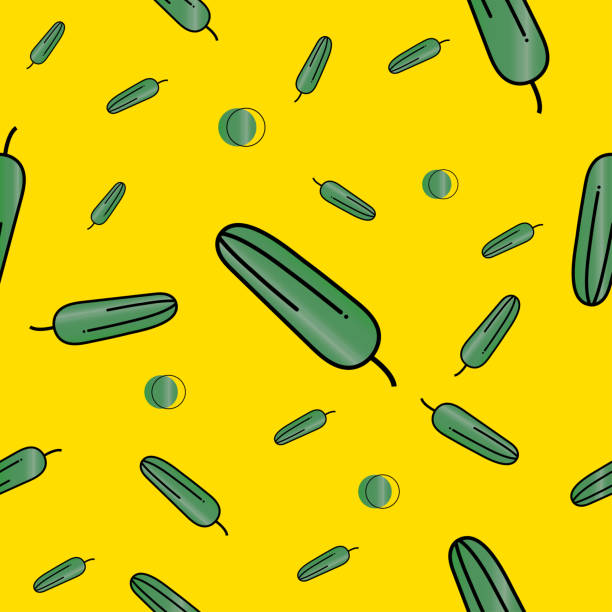 ilustrações de stock, clip art, desenhos animados e ícones de green cucumber pattern, can be used as a background on world vegan day - agriculture backgrounds cabbage close up