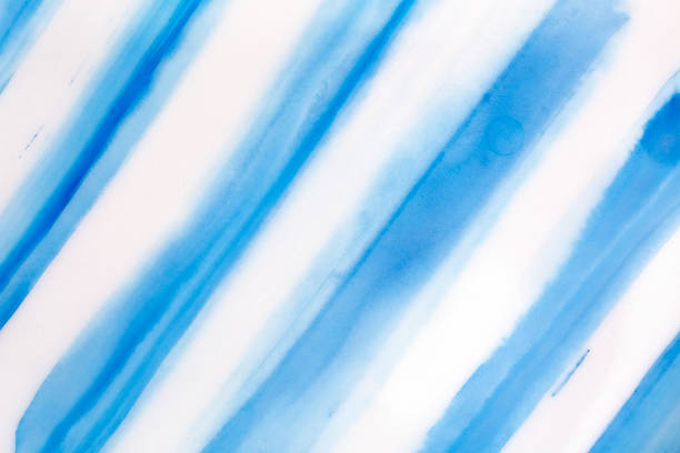 istock Blue and white diagonal stripes watercolour illustration. Beautiful artistic backdrop for design decoration, frame, poster, print, template, web site page. Hand drawn water color graphic drawing. 1180306016