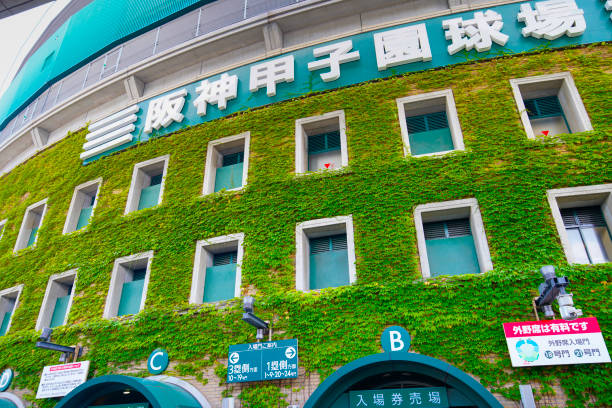 hanshin koshien stadium nishinomiya, prefettura di hyogo, giappone - high school baseball foto e immagini stock