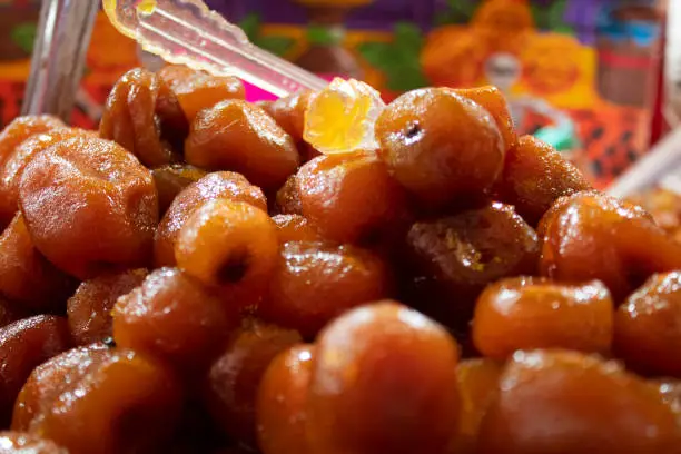 Photo of Typical Mexican sweet of crystallized tejocote