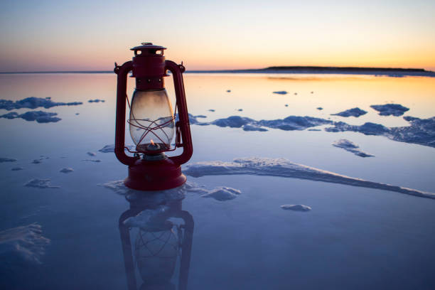 Crystal Morning with lamp at El Salar.