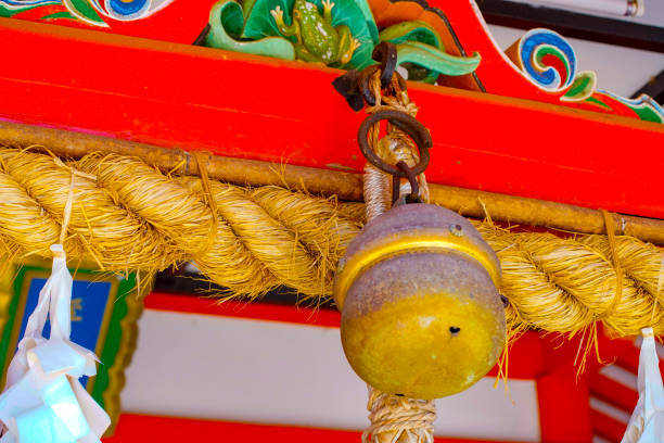 Ikuta Shrine jinja in Kobe, Japan Kobe,Japan - September 14, 2019: Blue sky day and Ikuta Shrine jinja.This shrine is a Shinto shrine in the Chuo Ward of Kobe, Japan, and is possibly among the oldest shrines in the country. motomachi kobe stock pictures, royalty-free photos & images