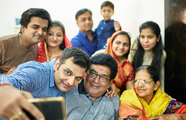 Multi-Generation Indian Family Taking Selfie