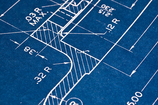 Blueprint detail stock photo
