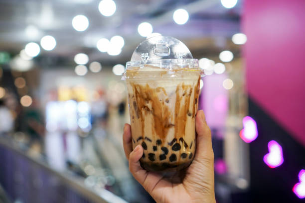 istock Iced milk tea with brown sugar pearls. 1180354331