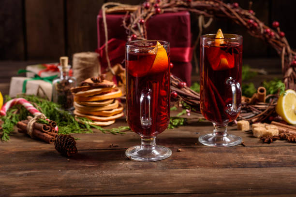istock Christmas hot mulled wine with cinnamon cardamom and anise 1180356463