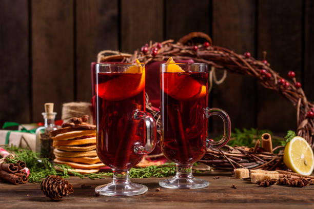 istock Christmas hot mulled wine with cinnamon cardamom and anise 1180356465