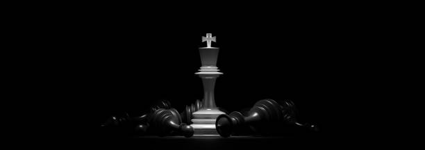 istock Business concept design with chess pieces. 3D illustration 1180360305