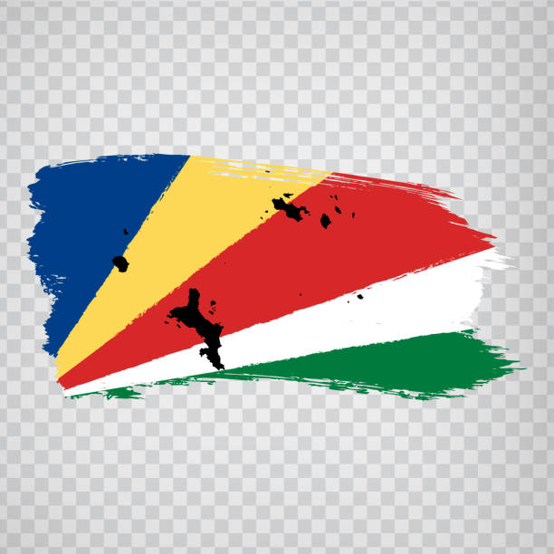 istock Flag Seychelles from brush strokes and Blank map Seychelles. High quality map  Seychelles and flag on transparent background for your web site design, logo, app, UI. Africa. EPS10. 1180360911