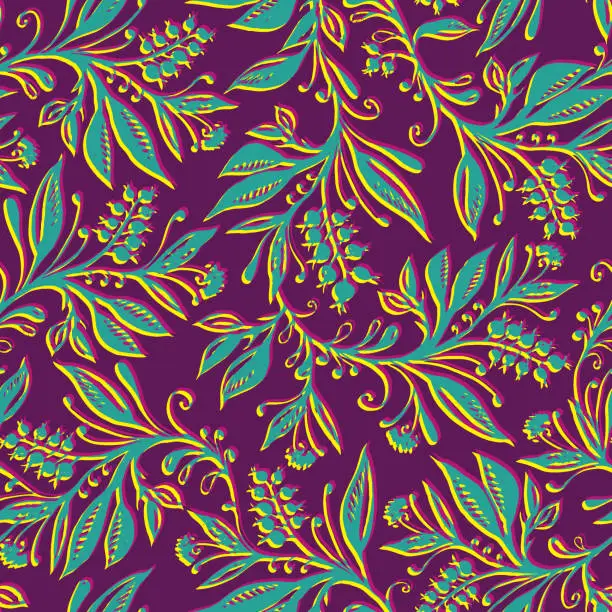 Vector illustration of Floral seamless pattern