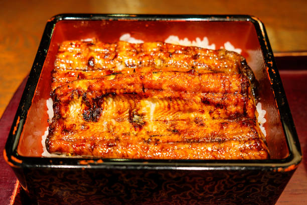 istock Closeup Broiled eels With Rice Delicious Famous Japanese Seafood Menu 1180365811