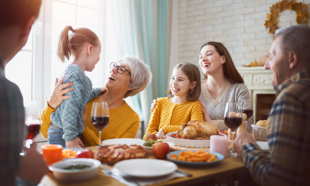 행복한 추수 감사절 - thanksgiving table setting autumn 뉴스 사진 이미지