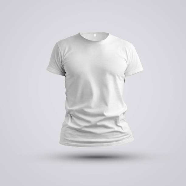 istock Visualization of a blank t-shirt on a body without a man with shadows on white background. 1180368006