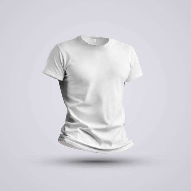 istock Visualization of a blank t-shirt on a body without a man with shadows on studio background. 1180368037