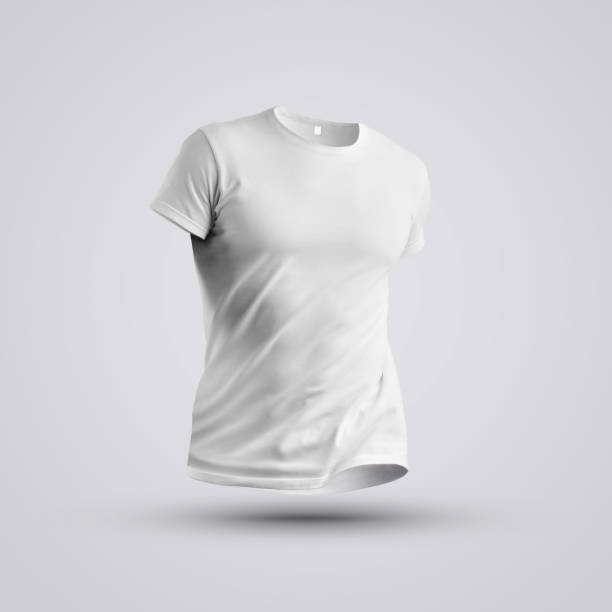 istock Visualization of a blank t-shirt on a body without a man with shadows on studio background. 1180368119