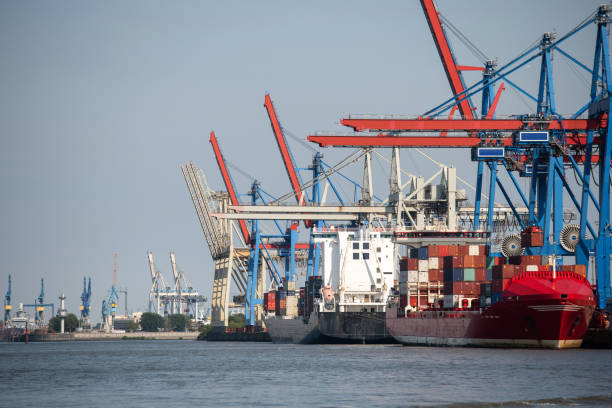 istock Cargo crane in the container port, Hamburg, Germany 1180386299