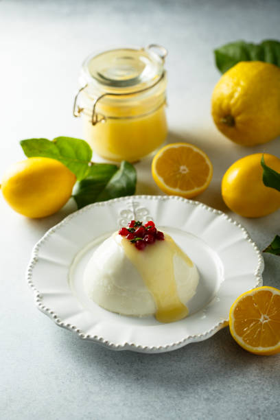 istock Panna cotta with lemon curd 1180389245