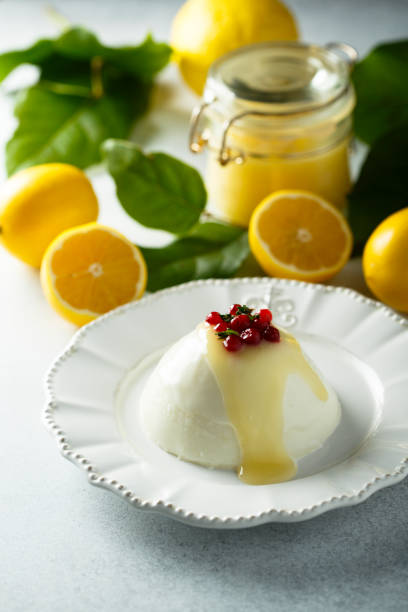 istock Panna cotta with lemon curd 1180390199