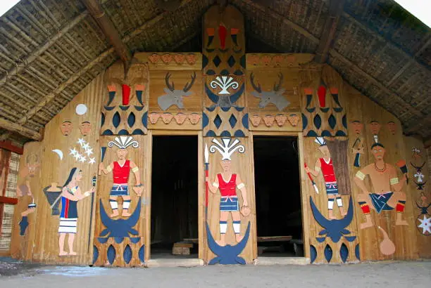 Rahanaki: Boy's Dormitory, Maram Traditional House Tribe: Maran Naga Area: Willong Village District: Senapati, Manipur.