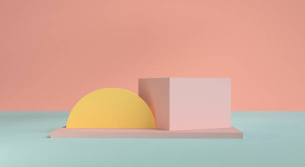 istock Minimalist abstract background shape colorfull scene, 3d rendering. 1180399369