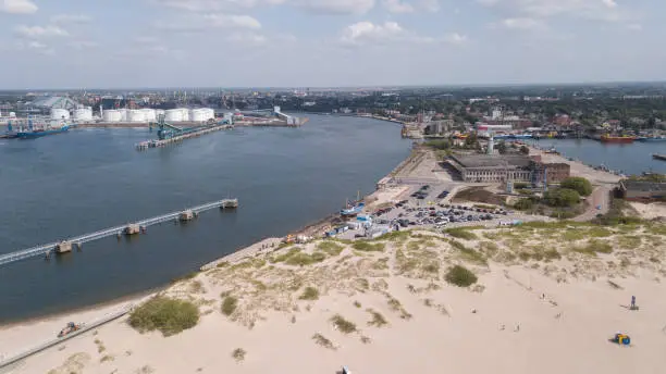 Photo of Baltic Sea coast beach Ventspils Kurzeme aerial drone top view