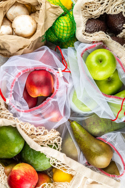 istock Cotton String Mesh Bag, Reusable Shopping Tote for Grocery 1180402211