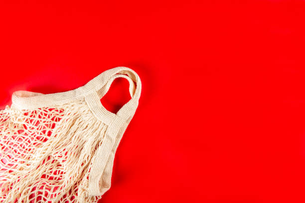 istock Cotton String Mesh Bag, Reusable Shopping Tote for Grocery 1180402221