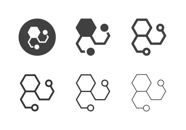 Vector illustration of Molecules Icons - Multi Series