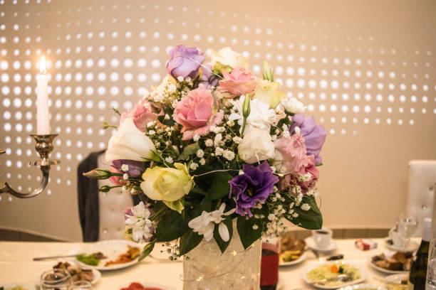 istock Wedding decor details on wedding reception stock photo 1180408374
